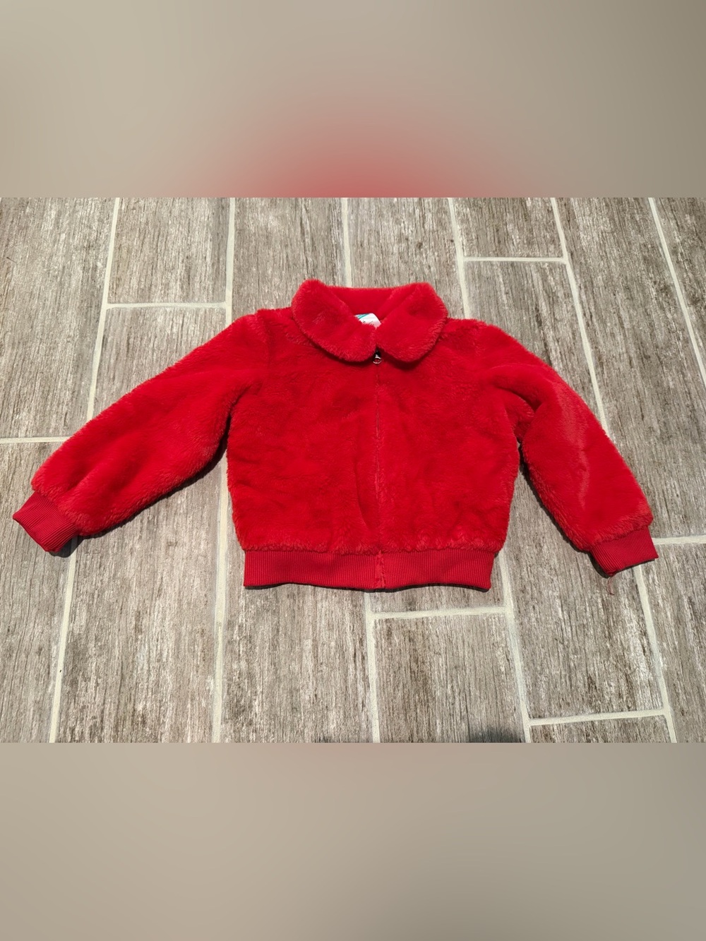 GRANIMALS RED FAUX FUR RED JACKET COAT ZIP UP